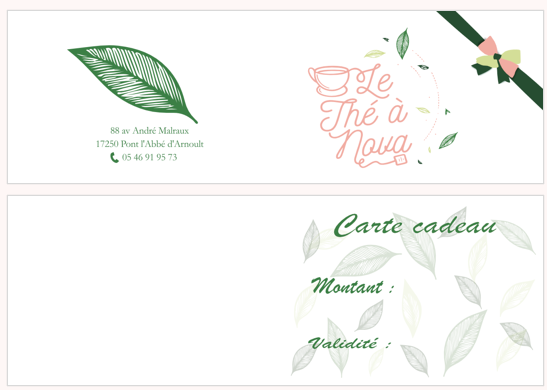 Carte cadeau salon de thé