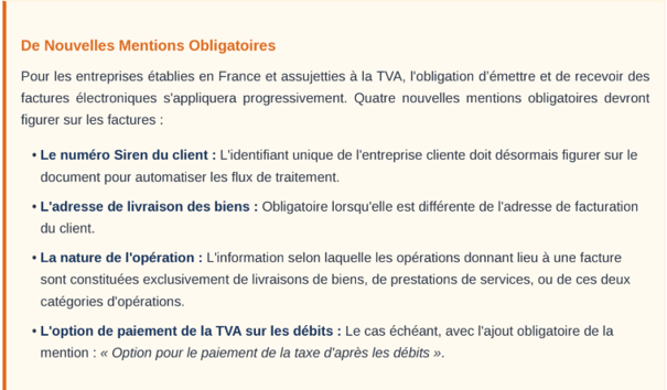 Les nouvelles mentions obligatoires RFE